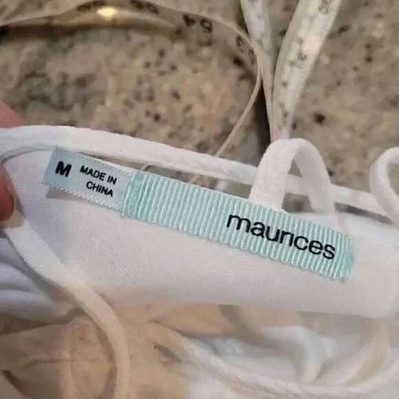 Maurices Women’s White Rayon Lined 3 Button Down Spaghetti Strap Mini Sundress - Picture 5 of 10